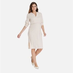 Isabel by Ingrid + Isabel Cream Ribbed Long Sleeve Top and Skirt Set XXL